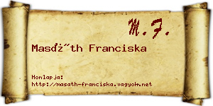 Masáth Franciska névjegykártya